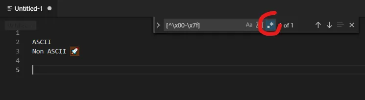 Visual Studio Code regular expression search